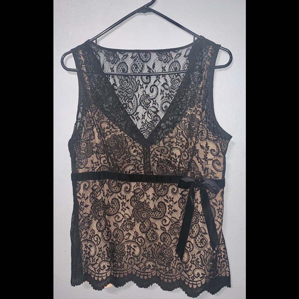 Ann Taylor Loft Black Lace Top - NWT